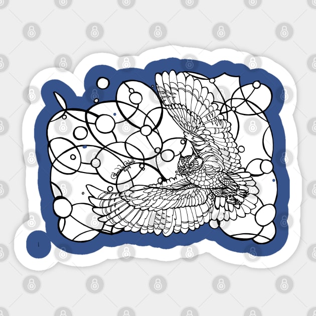 COLOR YOUR OWN TEE Flying Owl Sticker by WildThingsTreasures34